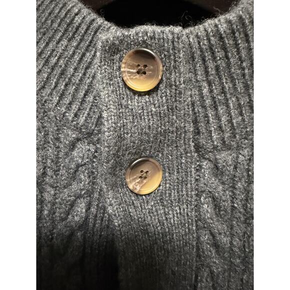 Jos A Bank Reserve Sweater Mens XL Gray Wool Button Front Elbow Patch Cardigan - Picture 3 of 16